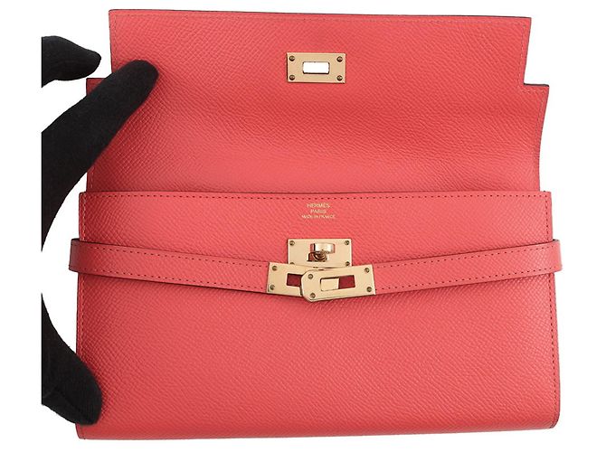 Hermès Kelly Lange Geldbörse in Rose Jaipur Pink - Ansicht 4
