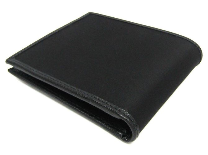 Prada Saffiano Tessuto Bi-Fold Wallet in Black - view 3