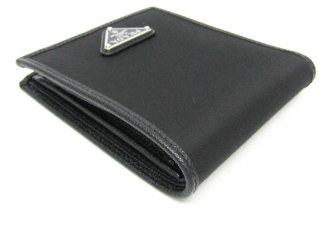 Prada Saffiano Tessuto Bi-Fold Wallet in Black - view 8