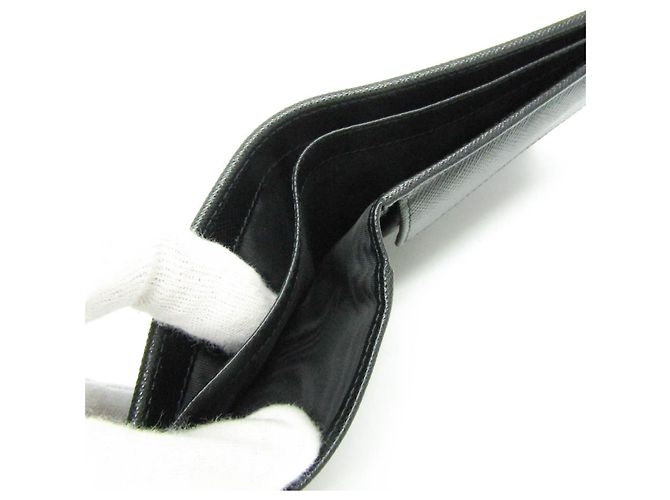 Prada Saffiano Tessuto Bi-Fold Wallet in Black - view 9