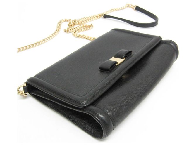Borsa a Spalla Vara Small Chain di Salvatore Ferragamo Nero - vista 4