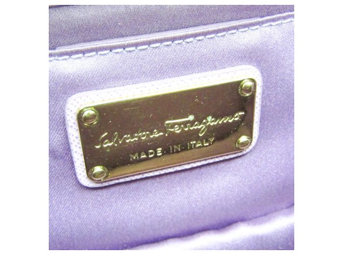 Borsa a Spalla Vara Mini Chain di Salvatore Ferragamo Porpora - vista 11