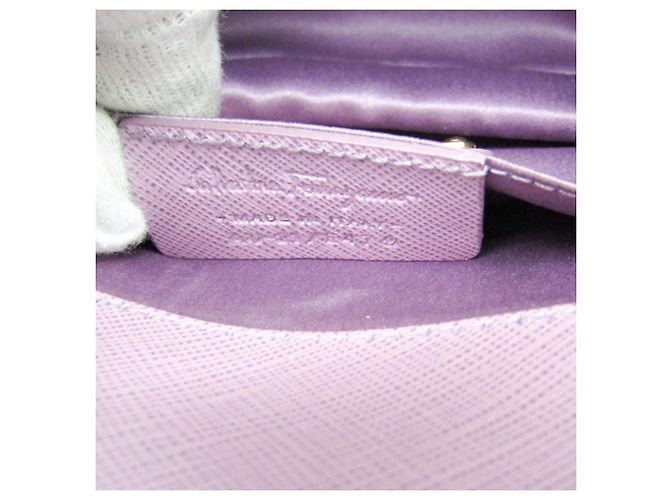 Borsa a Spalla Vara Mini Chain di Salvatore Ferragamo Porpora - vista 12