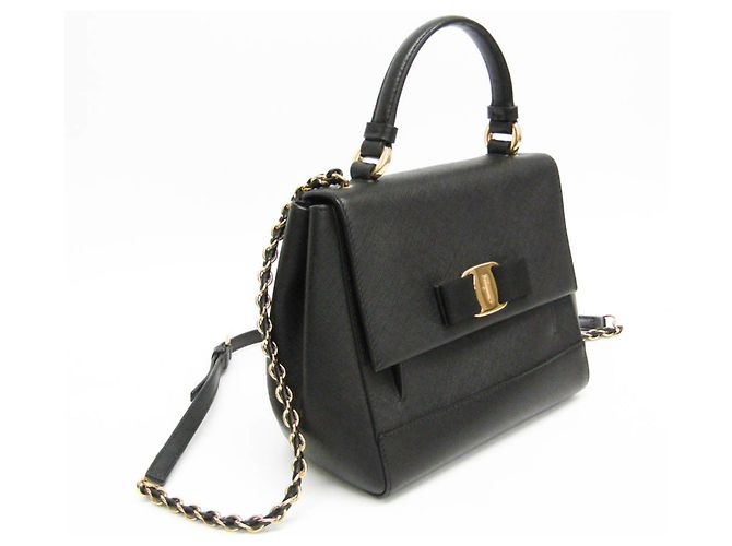 Borsa Salvatore Ferragamo Vara EZ-21 F570 Nero - vista 8