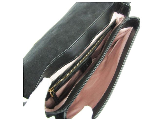 Borsa a Spalla in Pelle e Suede Donna Gucci Arli 550126 Nero - vista 3