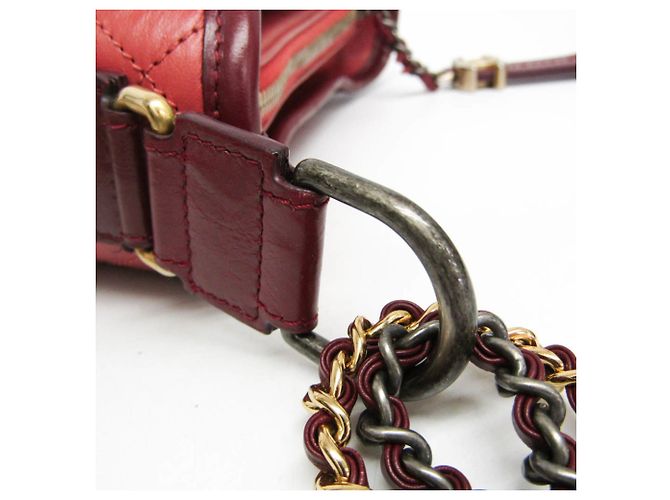 Borsa a spalla in pelle per donna Chanel Gabriel De Chanel Small Rosa Bordò - vista 7