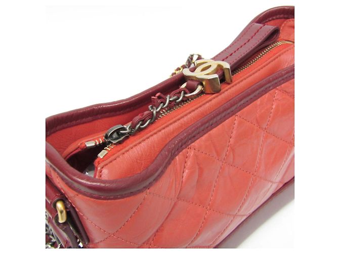Borsa a spalla in pelle per donna Chanel Gabriel De Chanel Small Rosa Bordò - vista 9
