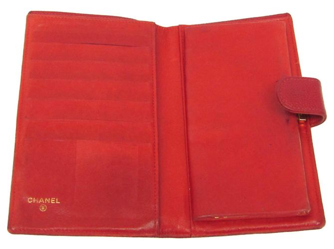 Portafoglio lungo da donna Chanel Coco Mark Rosso - vista 3