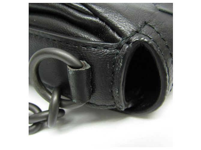 Borsa a spalla in pelle nera Intrecciato di Bottega Veneta - vista 10