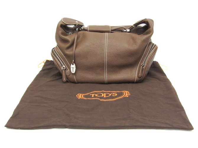 Borsa in pelle marrone a spalla unica Tod's - vista 2