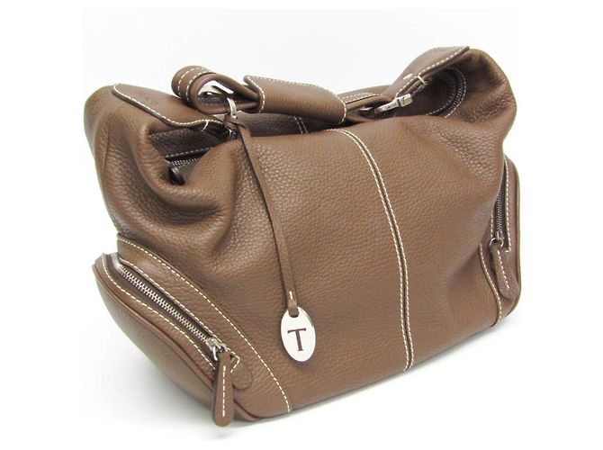 Borsa in pelle marrone a spalla unica Tod's - vista 7