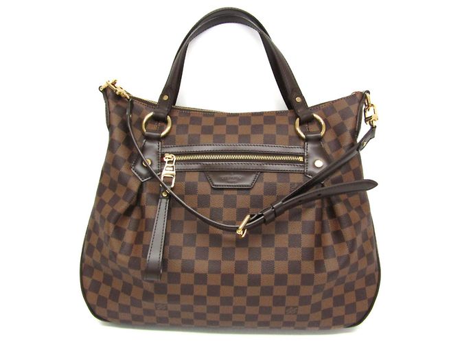 Evora Borsa Louis Vuitton Damier Évora MM Marrone Damier ebene - vista 13