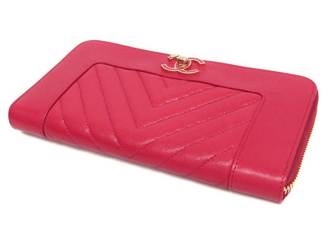 Chanel Mademoiselle V Stitch Langbörse Pink - Ansicht 10
