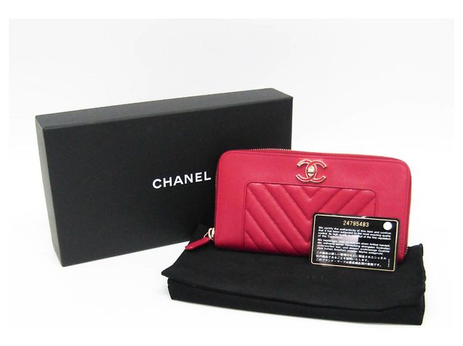 Chanel Mademoiselle V Stitch Langbörse Pink - Ansicht 2