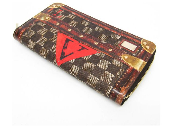 Zippy Geldbörse Damier Trompe-L'Oeil Louis Vuitton M63490 Braun Rot - Ansicht 10