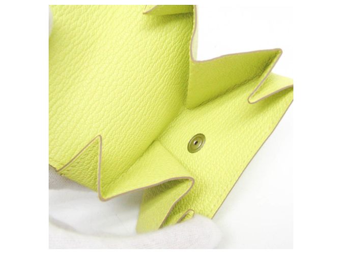 Monedero de cuero de cabra amarillo LE 24 de Hermès - vista 4