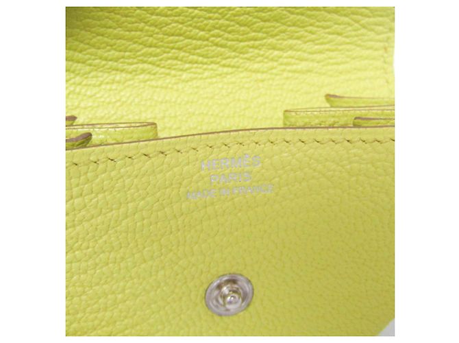 Monedero de cuero de cabra amarillo LE 24 de Hermès - vista 8