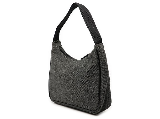 Borsa a spalla in lana della linea sportiva Prada grigia Marrone Grigio antracite - vista 2
