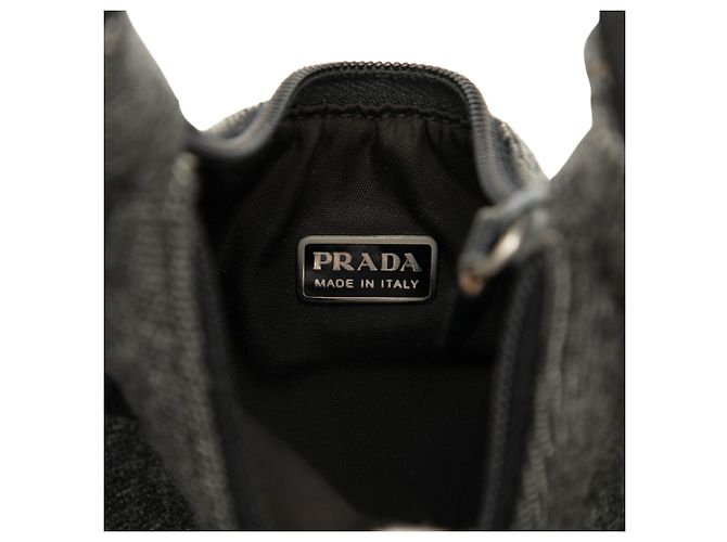 Borsa a spalla in lana della linea sportiva Prada grigia Marrone Grigio antracite - vista 5