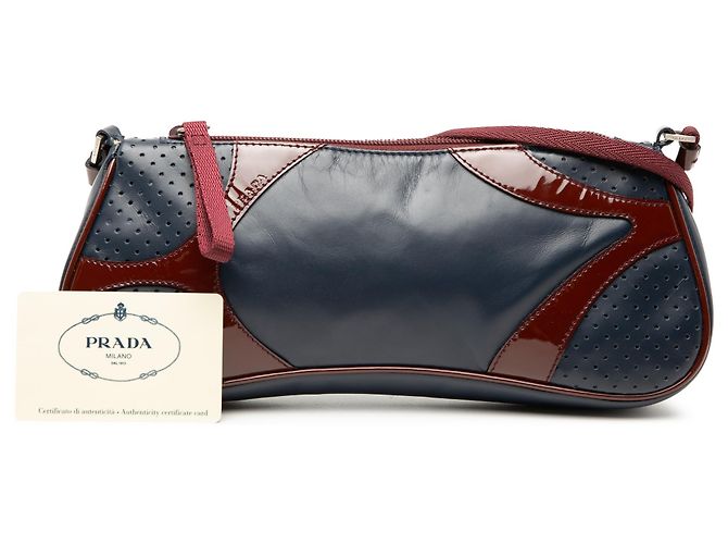 Prada Blau Lackleder Vitello Drive Umhängetasche - Ansicht 10
