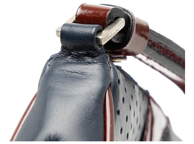 Prada Blau Lackleder Vitello Drive Umhängetasche - Ansicht 7