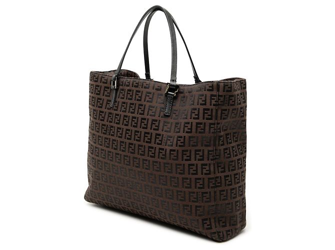 Fendi Braune Zucchino Canvas Tote Dunkelbraun - Ansicht 2