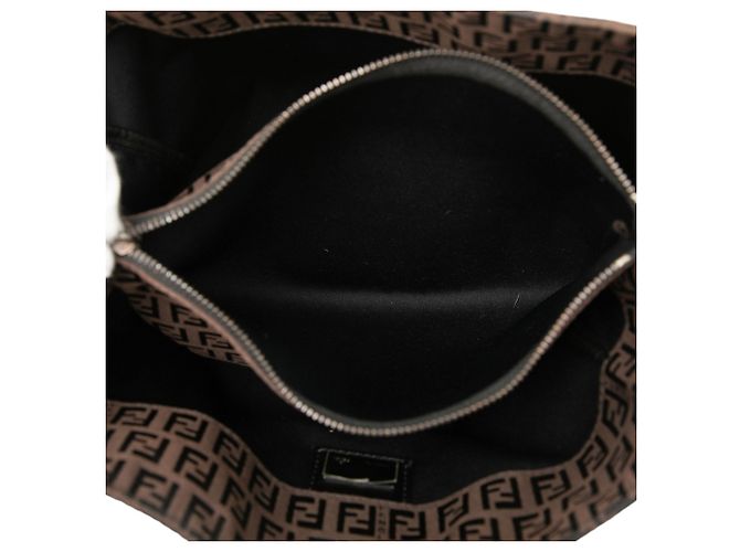 Fendi Braune Zucchino Canvas Tote Dunkelbraun - Ansicht 4