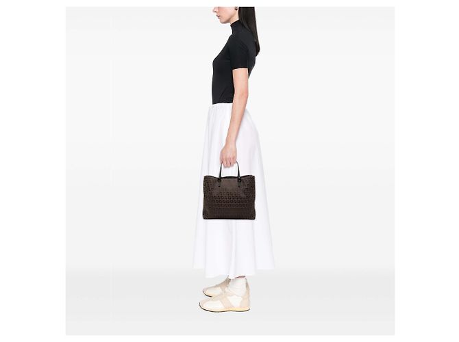 Fendi Braune Zucchino Canvas Tote Dunkelbraun - Ansicht 7