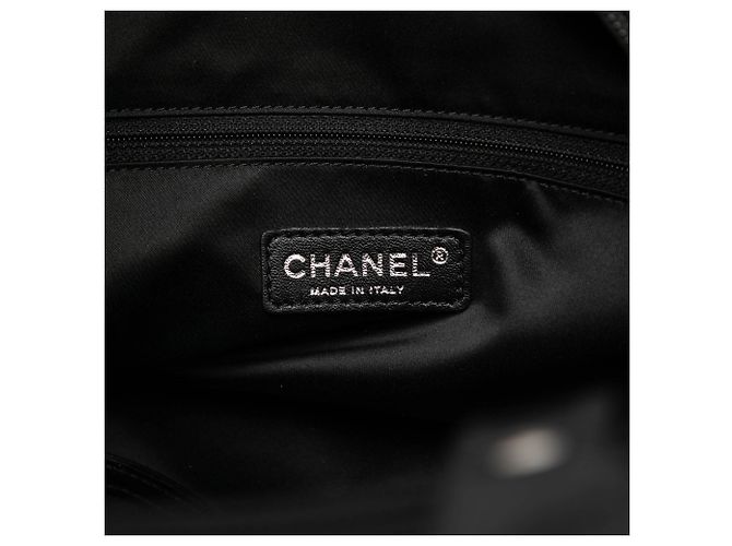 Chanel Blaue mittlere gesteppte Canvas Paris Biarritz Tasche Marineblau - Ansicht 5
