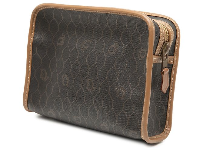 Dior schwarze beschichtete Canvas-Tasche mit Wabenmuster - Ansicht 2