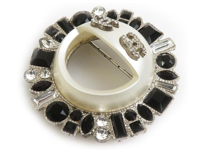 Spilla in metallo Coco Mark di CHANEL con strass Nero Argento - vista 2