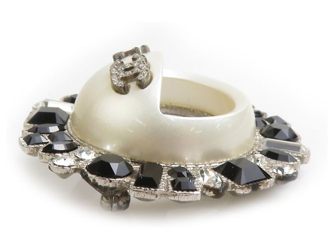 Spilla in metallo Coco Mark di CHANEL con strass Nero Argento - vista 4