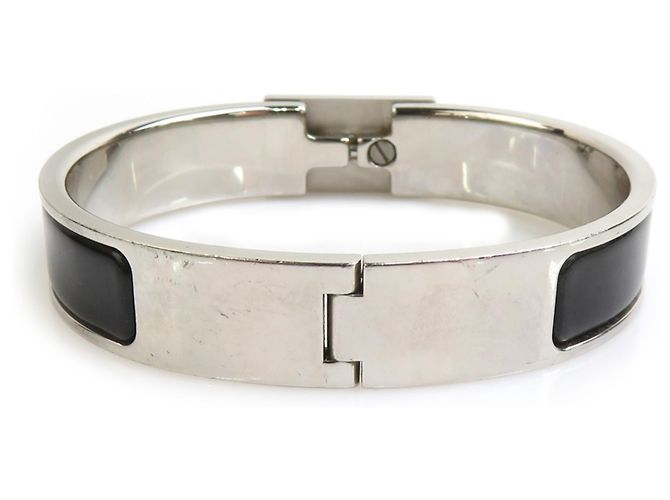 Pulsera Bangle Click Aneau de Hermès Negro Plata - vista 3