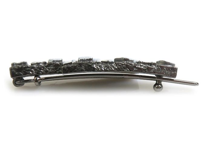 Fermaglio per capelli in gunmetal e bianco Chanel Metallico - vista 5
