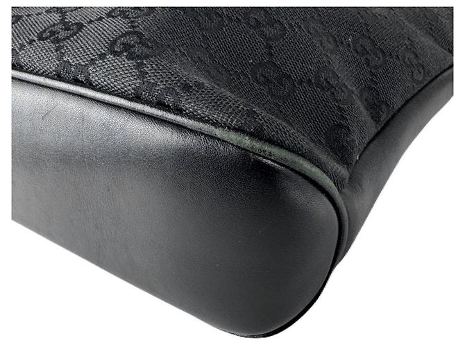 Borsa a Spalla Gucci in Tela e Pelle GG Nero - vista 10