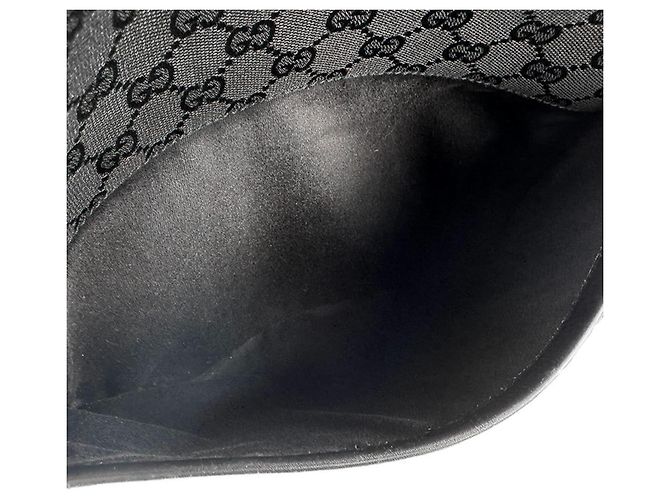 Borsa a Spalla Gucci in Tela e Pelle GG Nero - vista 6