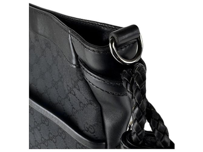 Borsa a Spalla Gucci in Tela e Pelle GG Nero - vista 8
