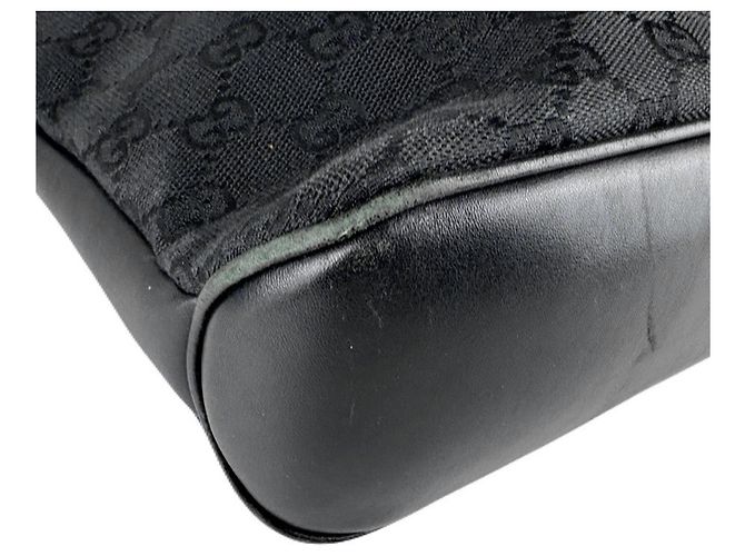 Borsa a Spalla Gucci in Tela e Pelle GG Nero - vista 9