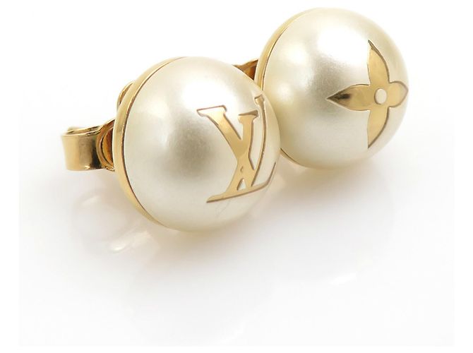 Orecchini My Mix Stud di Louis Vuitton Bianco D'oro - vista 3