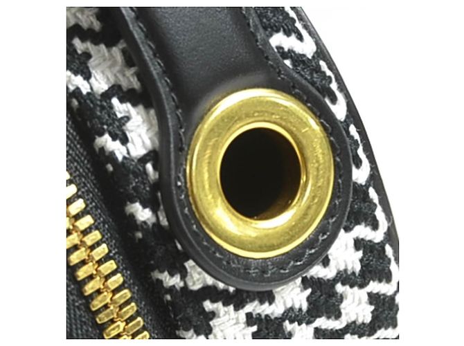 Borsa a tracolla ovale CD Signature di Christian Dior Nero Bianco - vista 10
