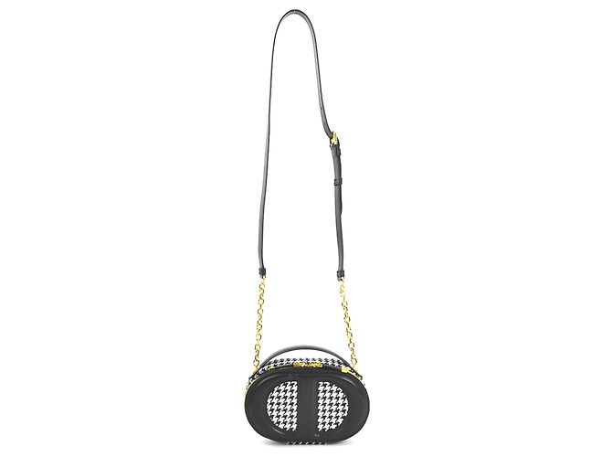 Borsa a tracolla ovale CD Signature di Christian Dior Nero Bianco - vista 13