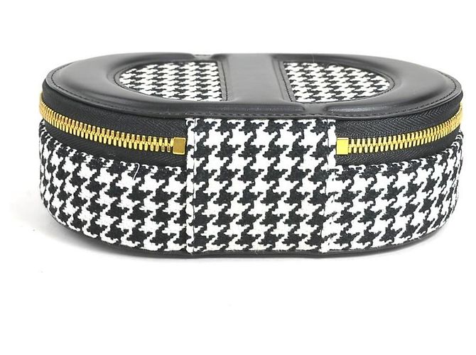 Borsa a tracolla ovale CD Signature di Christian Dior Nero Bianco - vista 4