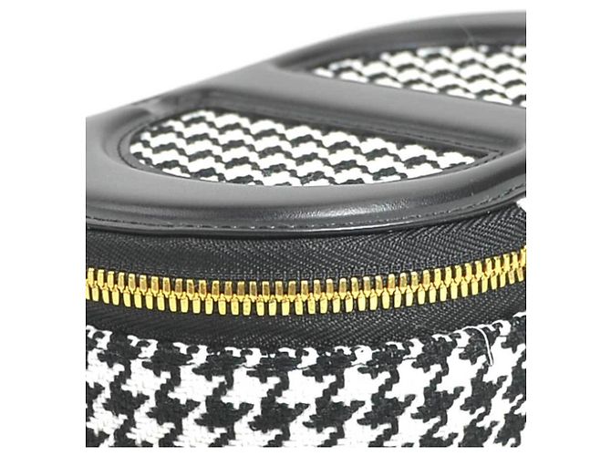 Borsa a tracolla ovale CD Signature di Christian Dior Nero Bianco - vista 7