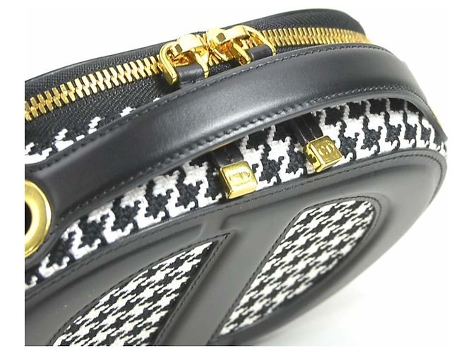 Borsa a tracolla ovale CD Signature di Christian Dior Nero Bianco - vista 8