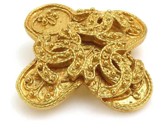 Spilla in metallo dorato Coco Mark di CHANEL D'oro - vista 2