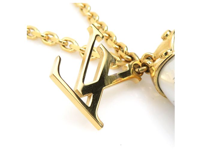 Collar Péndulo Perla Damier Louis Vuitton Blanco Dorado - vista 4