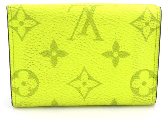 Louis Vuitton Taiga Lama Discovery Tri-fold Geldbörse Grün Gelb - Ansicht 2