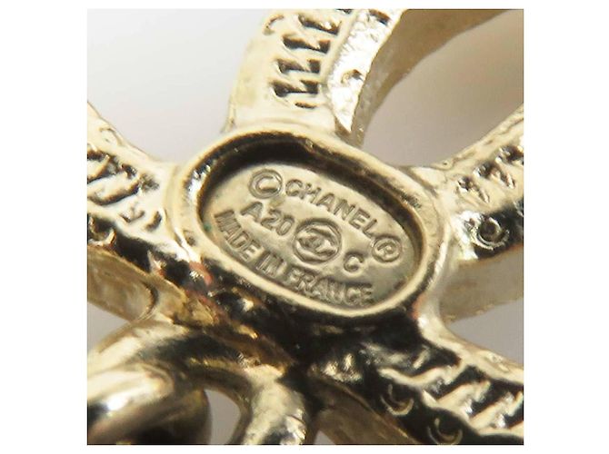 Chanel Metallohrringe mit Kunstperlen Weiß Golden - Ansicht 6