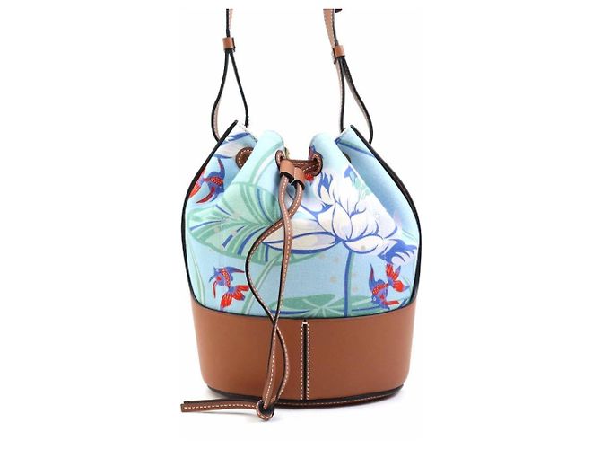 Borsa a Spalla Paula's Ibiza di Loewe Marrone Blu - vista 3