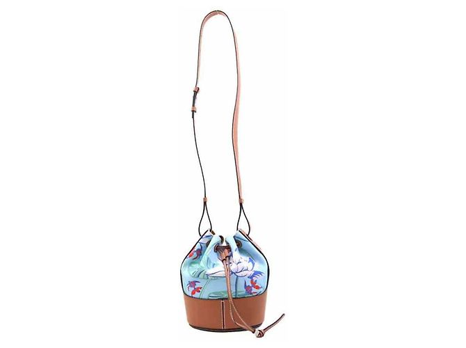 Borsa Balloon della collaborazione LOEWE Paula's Ibiza Marrone Blu - vista 17